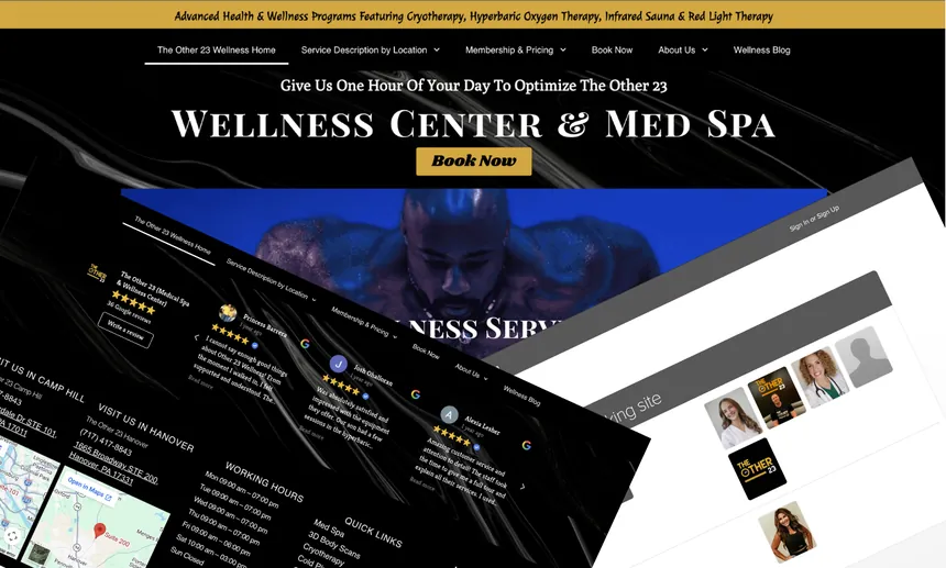 The Other 23 Wellness website homepage designed and built by Vimso