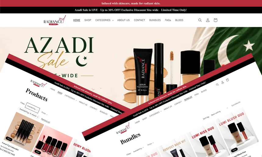 Radiance MD by DSK website homepage designed and built by Vimso